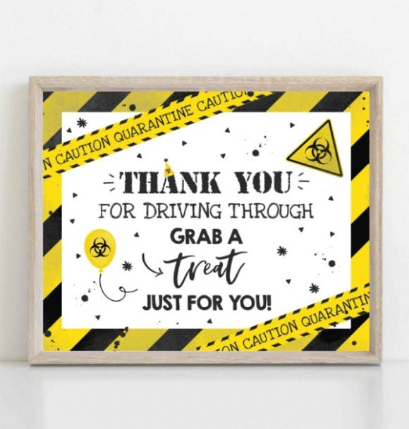 Quarantine Drive-By Thank You Sign | CatchMyParty.com Quarantine Drive-By Thank You Sign