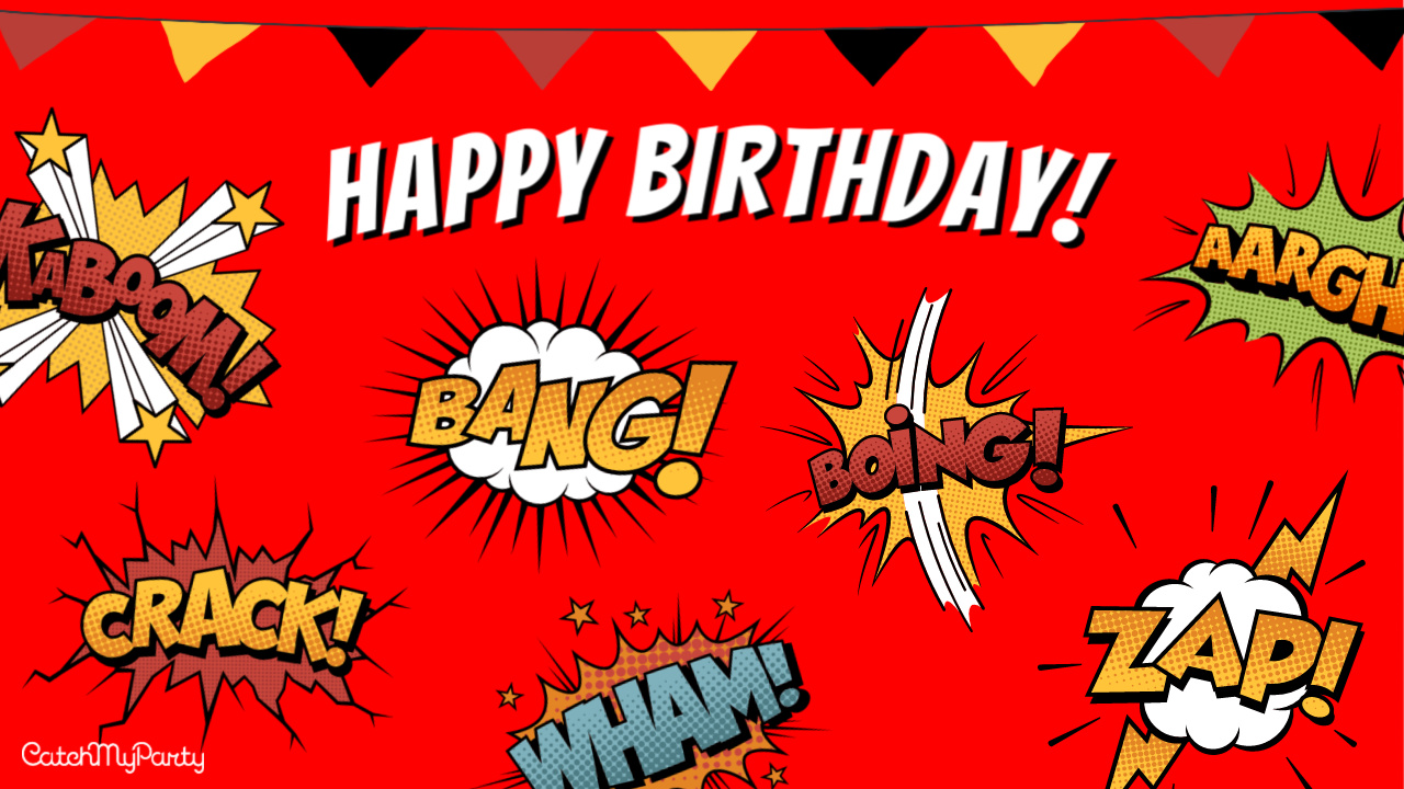 FREE Zoom Backgrounds for Boy Virtual Birthday Parties! Catch My Party