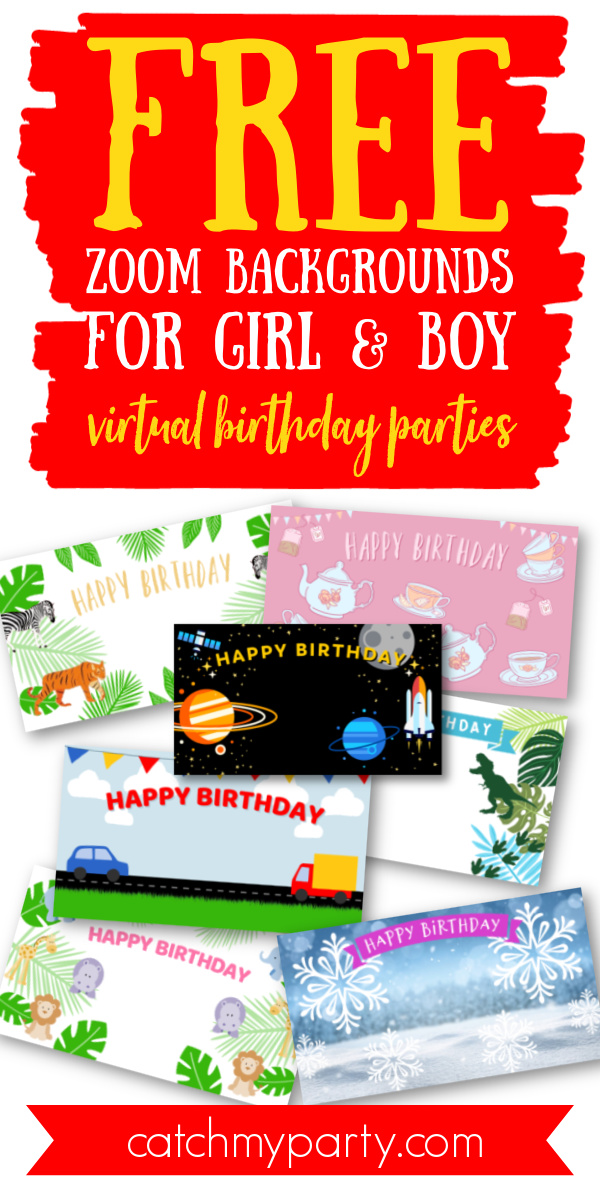 FREE Zoom Backgrounds for Girl and Boy Virtual Birthday Parties ...