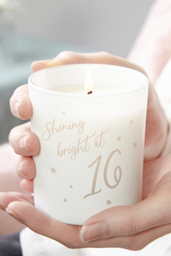 Shine Bright at 16 Scented Candle | CatchMyParty.com Shine Bright at 16 Scented Candle