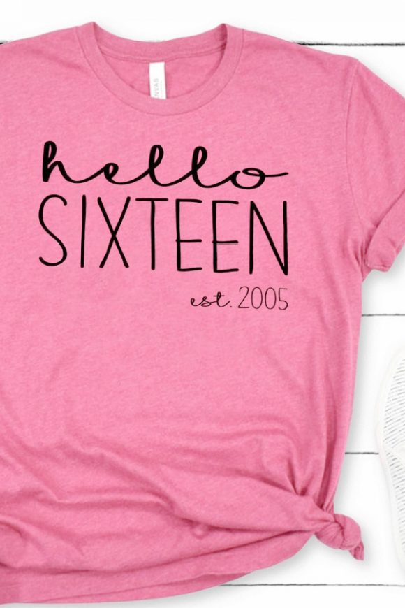 'Hello Sixteen' T-Shirt | CatchMyParty.com 'Hello Sixteen' T-Shirt