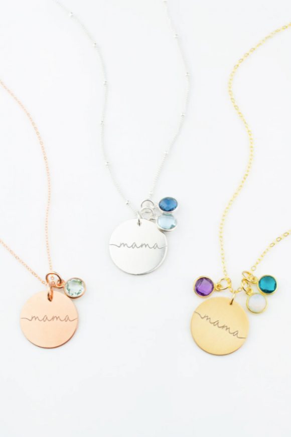 27 Gorgeous New Mom Baby Shower Gifts - Mama Necklace | CatchMyParty.com Mama Necklace