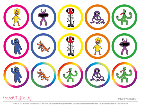Free Rainbow Friends Party Printables Coloring Pages Catch My Party