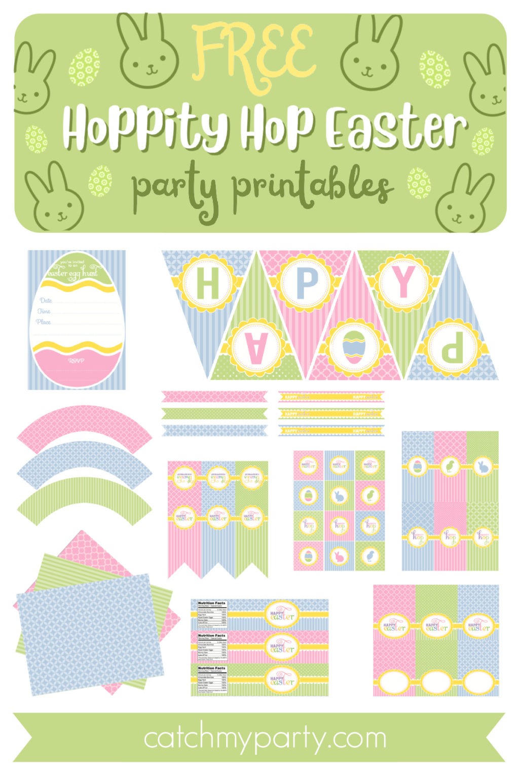 FREE Hoppity Hop Easter Party Printables | Catch My Party