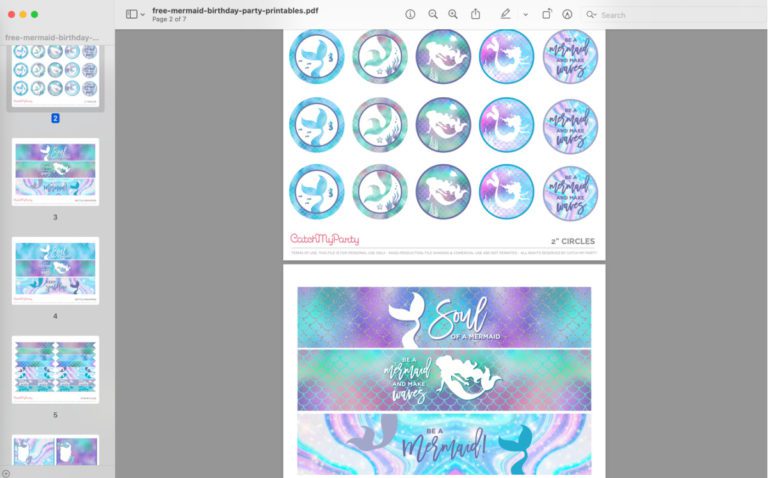 Fabulous FREE Mermaid Party Printables! | Catch My Party