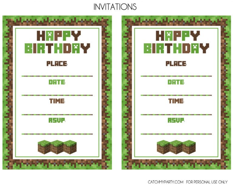 Download These Awesome FREE Minecraft Party Printables! | Catch My Party