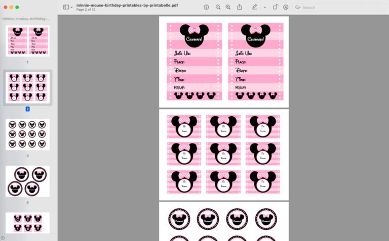 Download These Free Pink Minnie Mouse Party Printables! | Catch My Party