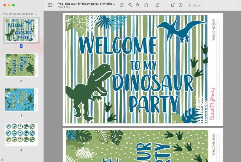 Download These Free Dinosaur Birthday Party Printables NOW! | Catch My ...