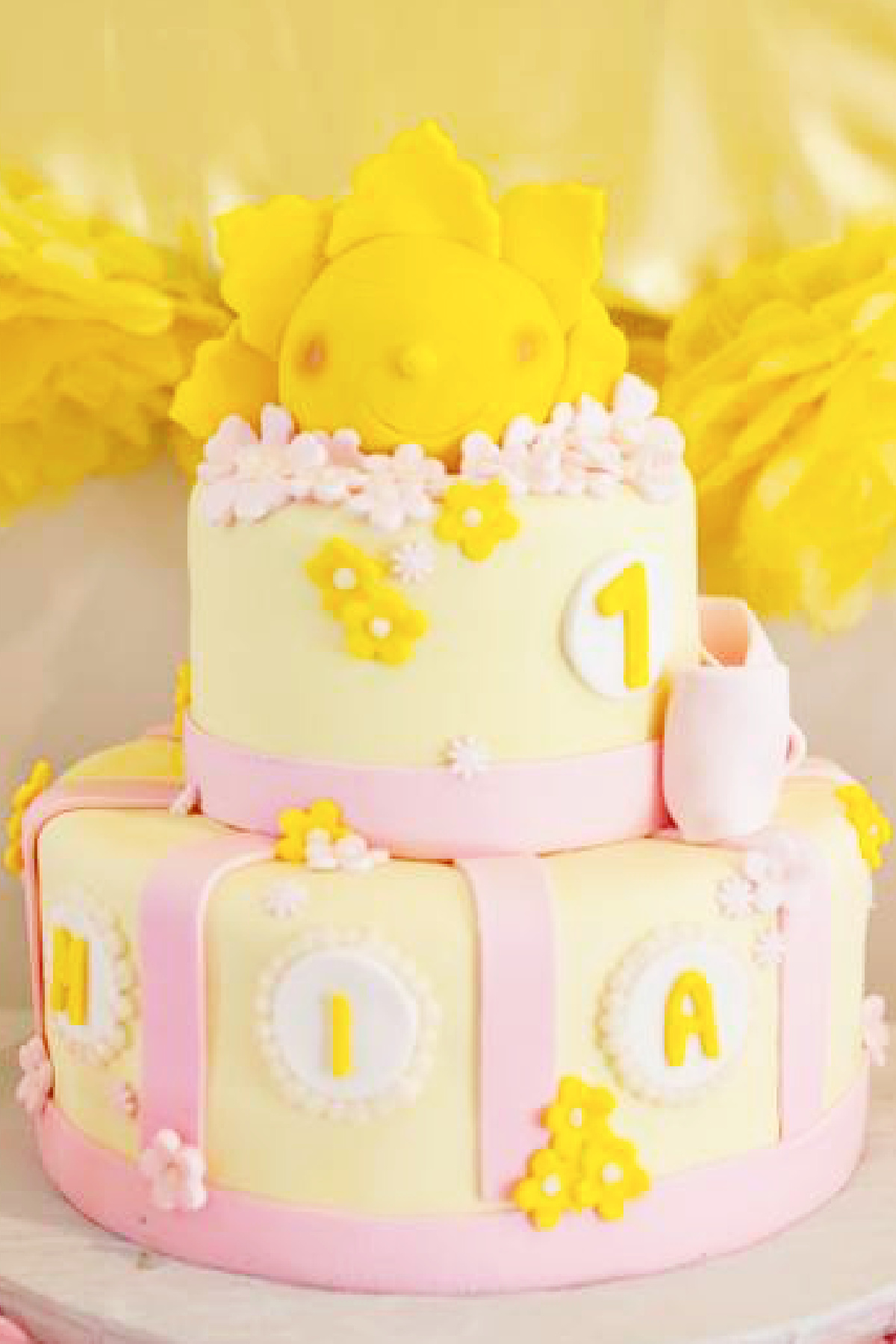 Sunshine 1st Birthday Cake for Baby Girl Sunshine 1st Birthday Cake for Baby Girl