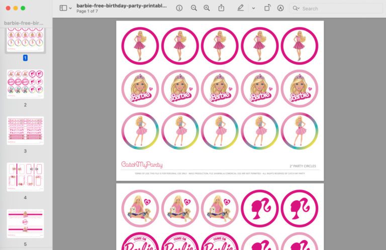 FREE BARBIE "Let's Go Party" Printables! | Catch My Party