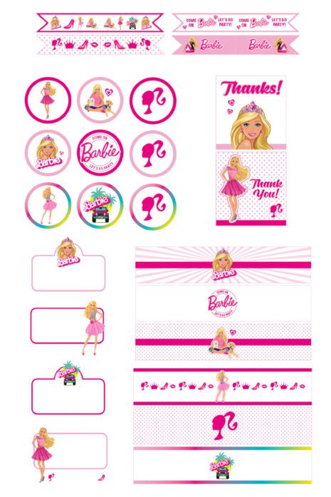 FREE BARBIE "Let's Go Party" Printables! | Catch My Party