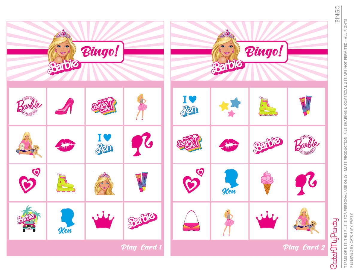 FREE Printable Barbie Bingo Game!