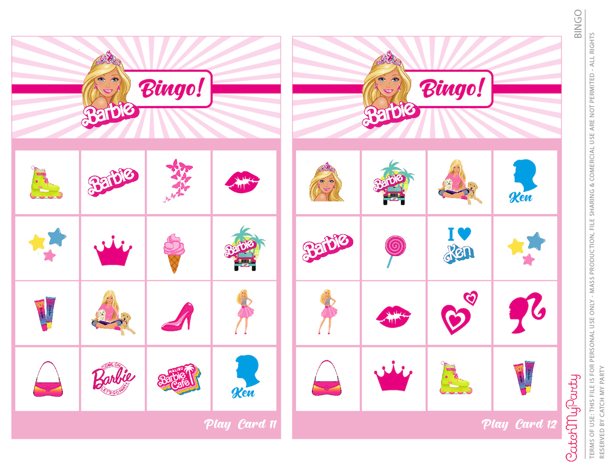 FREE Printable Barbie Bingo Game!