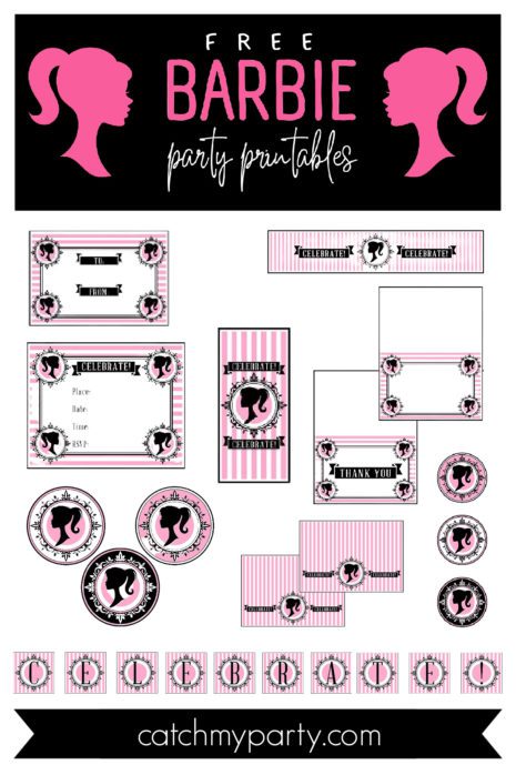 Vintage Barbie Party Printables (FREE Download) | Catch My Party