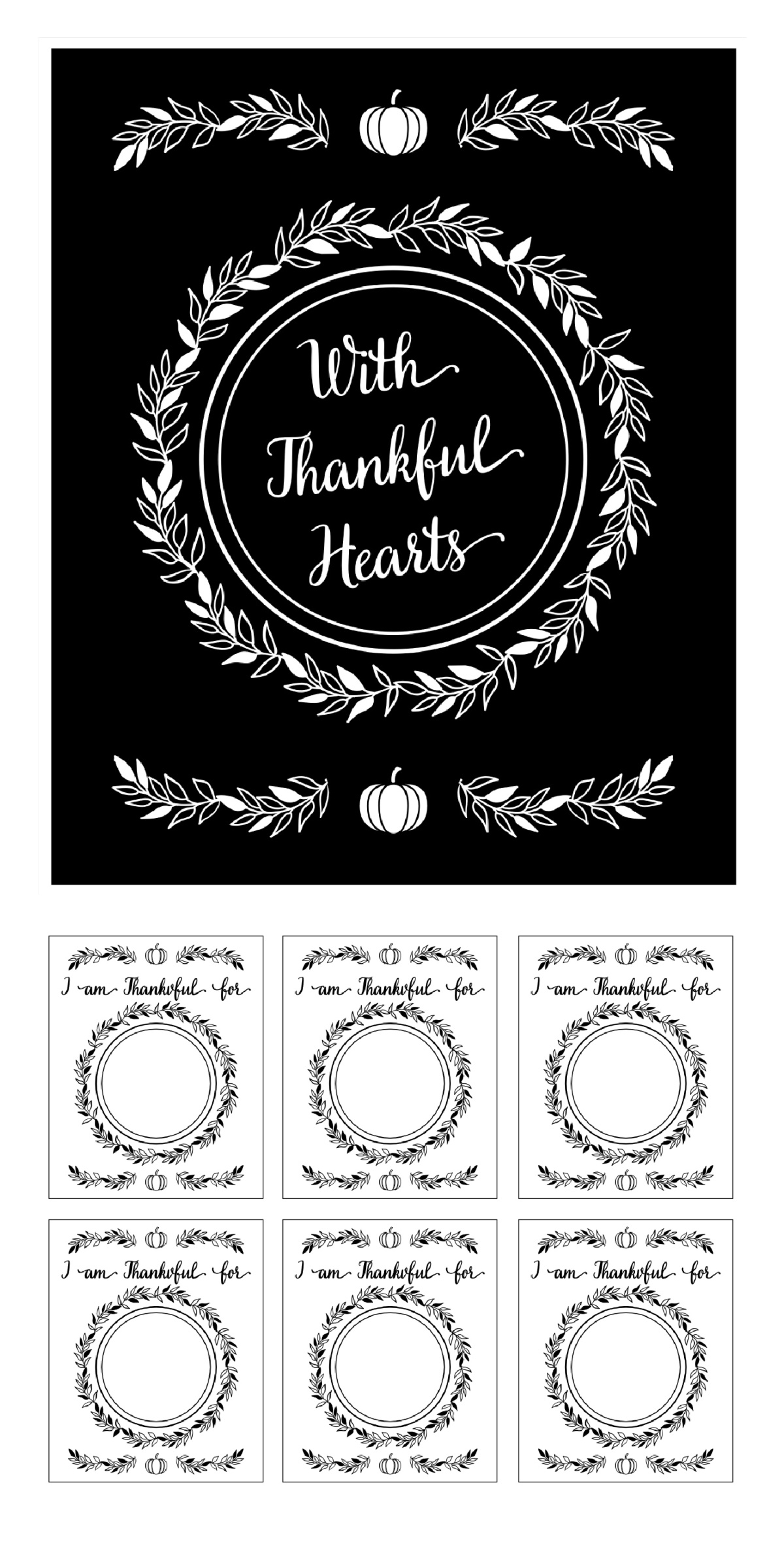 Free Printable With Thankful Hearts Thanksgiving Sign and Cards Free Printable With Thankful Hearts Thanksgiving Sign and Cards