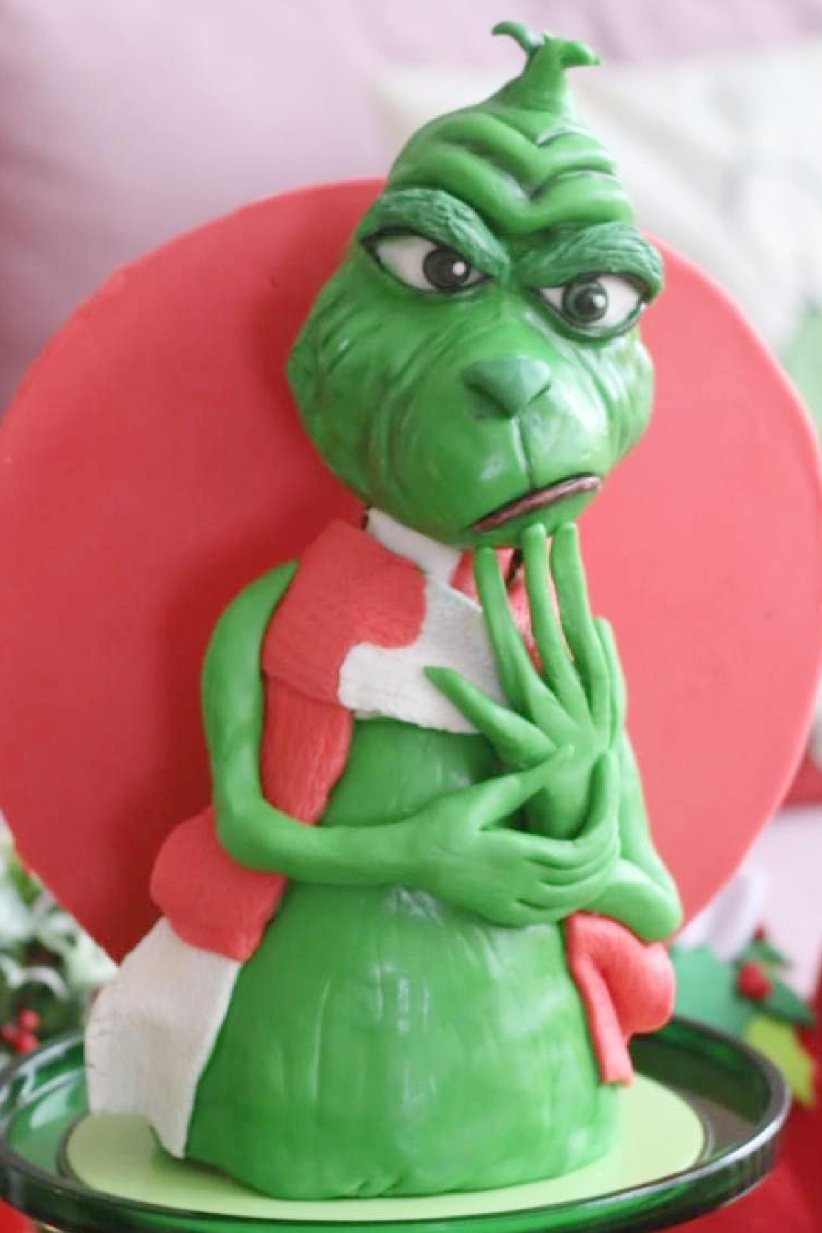 Grinch Fondant Cake for a Whoville Christmas Party