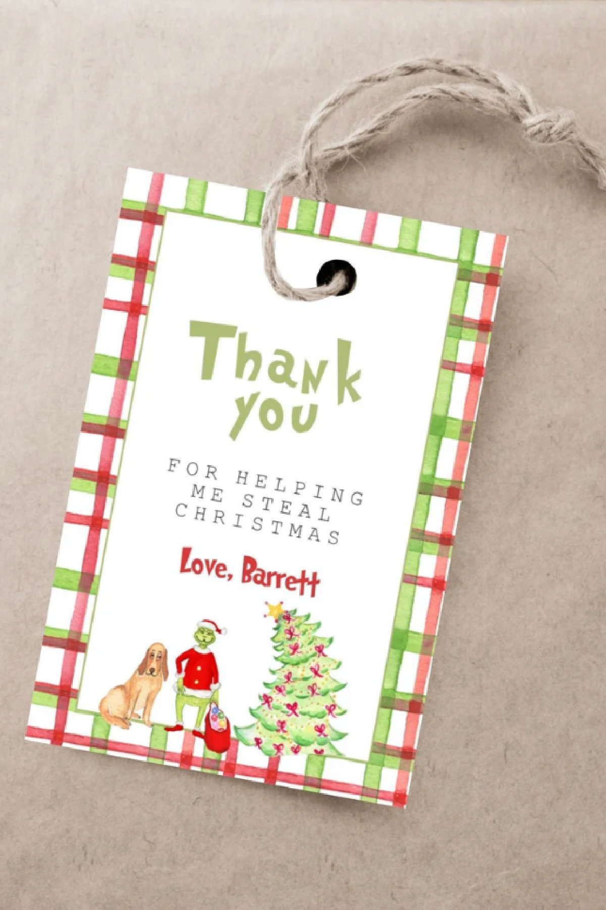 Grinch Party Favor Tag Printable