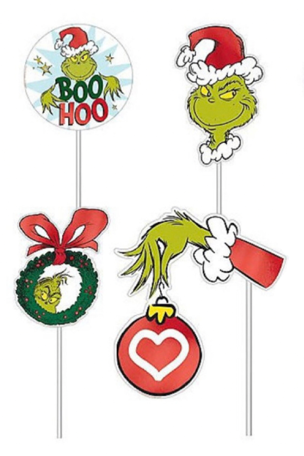 Grinch Photo Booth Props for Christmas Parties