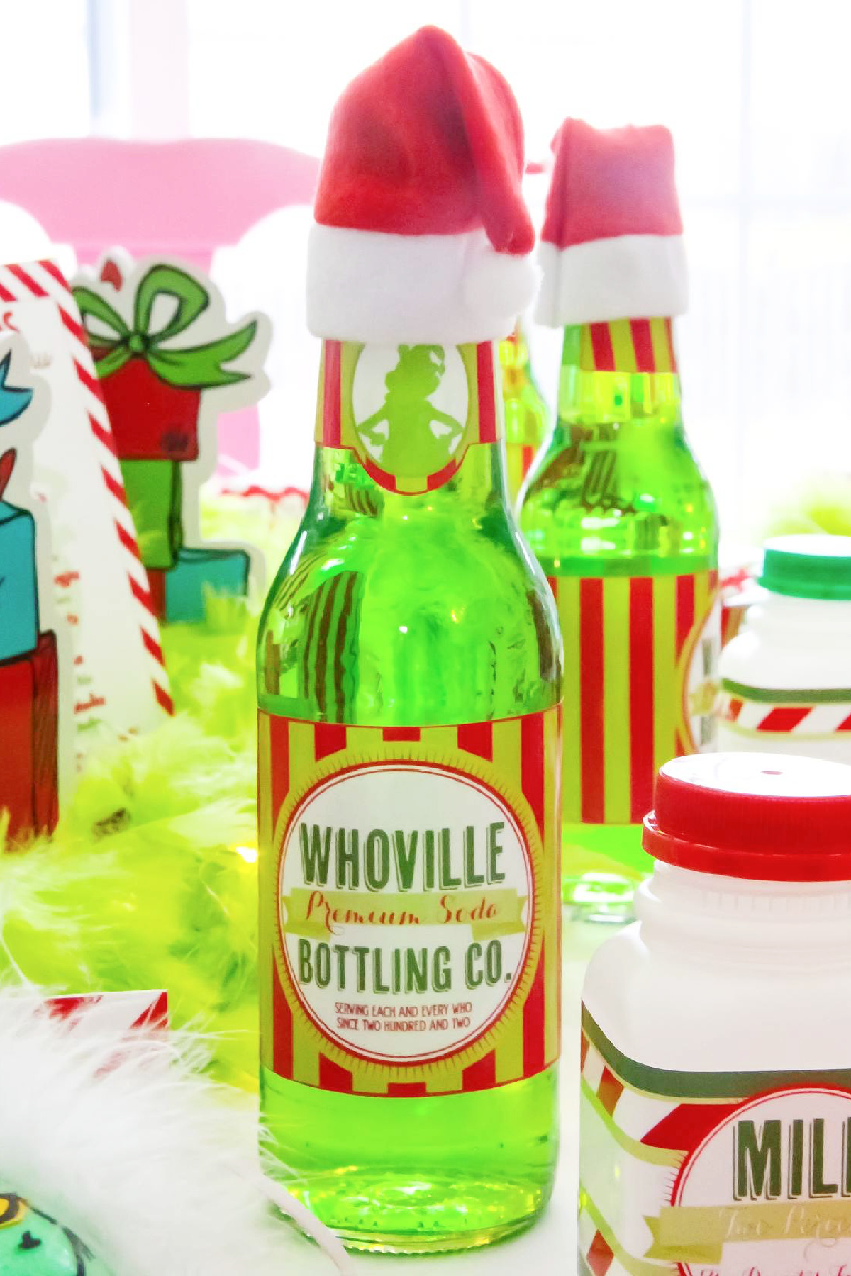 Whoville Drink Bottles for Grinch Party Drinks