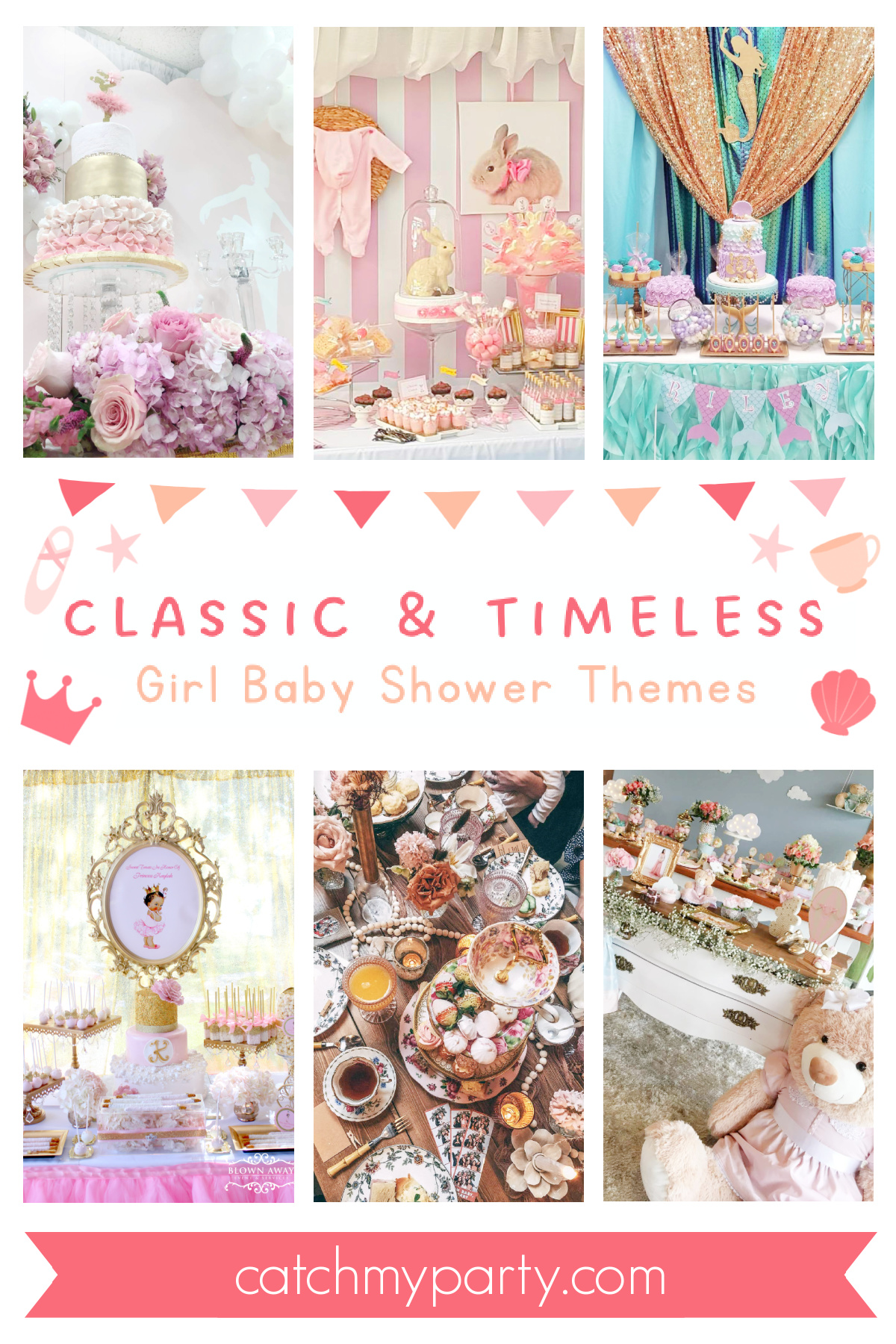 Classic & Timeless Girl Baby Shower Themes