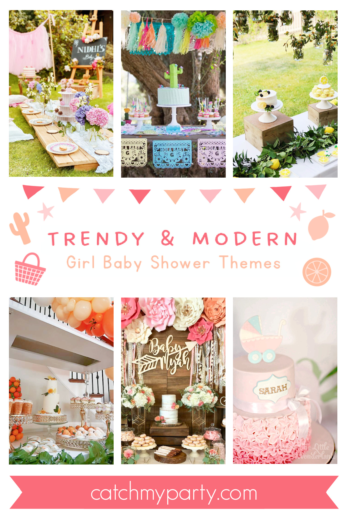 Trendy & Modern Girl Baby Shower Themes