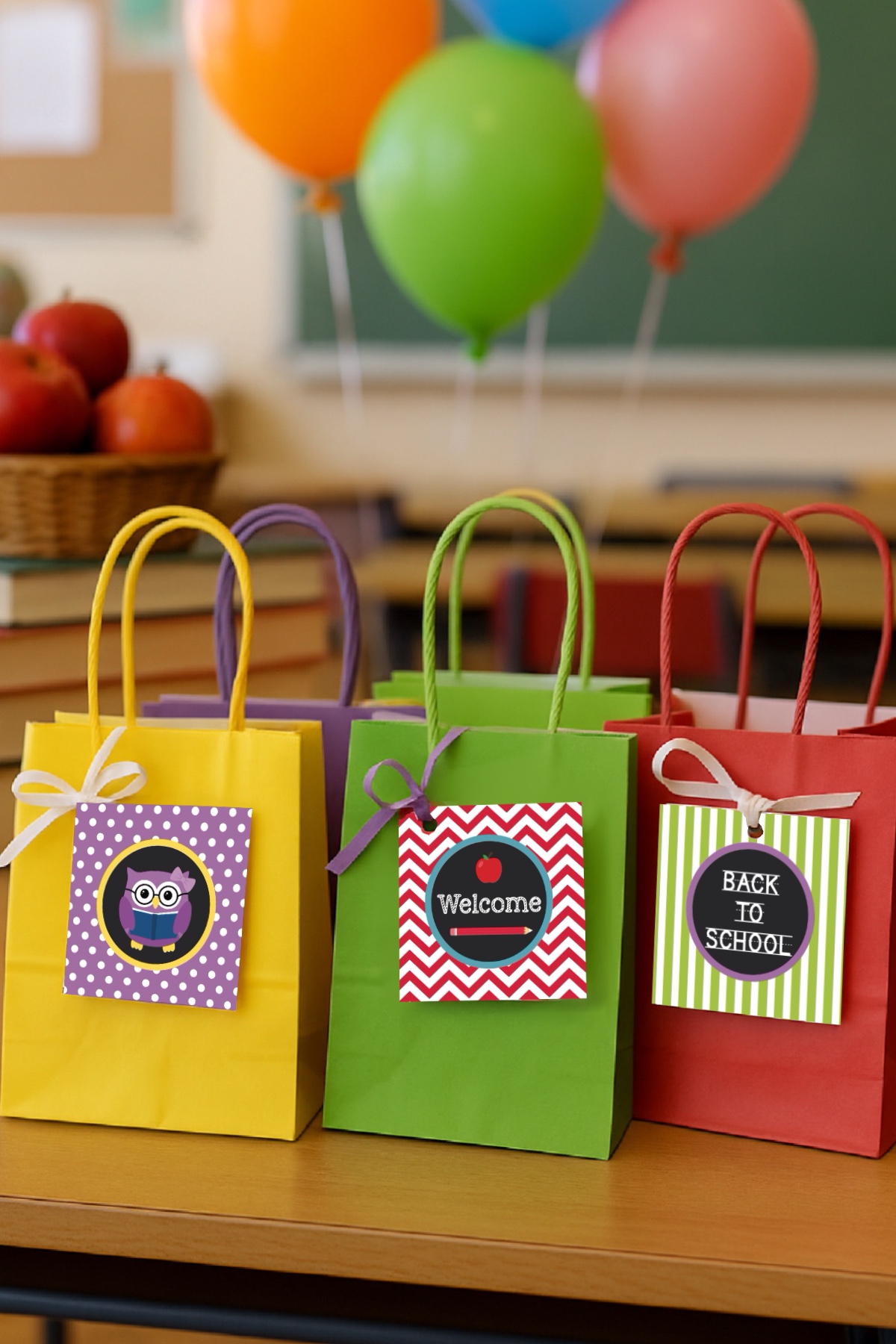 FREE Back to School Owl Favor Bag Tags Printable