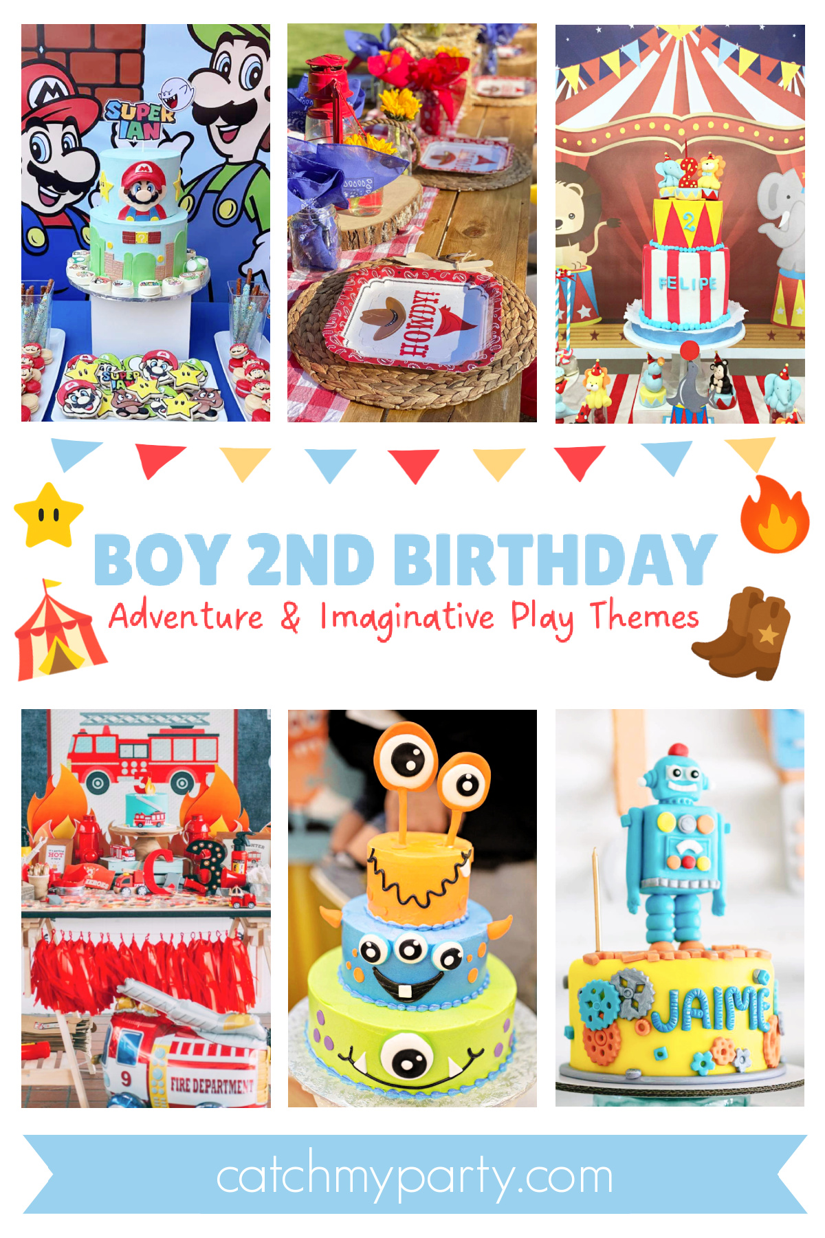26 Super Fun Boy 2nd Birthday Party Ideas for 2026! | Catch My Party, image size:1200x1800