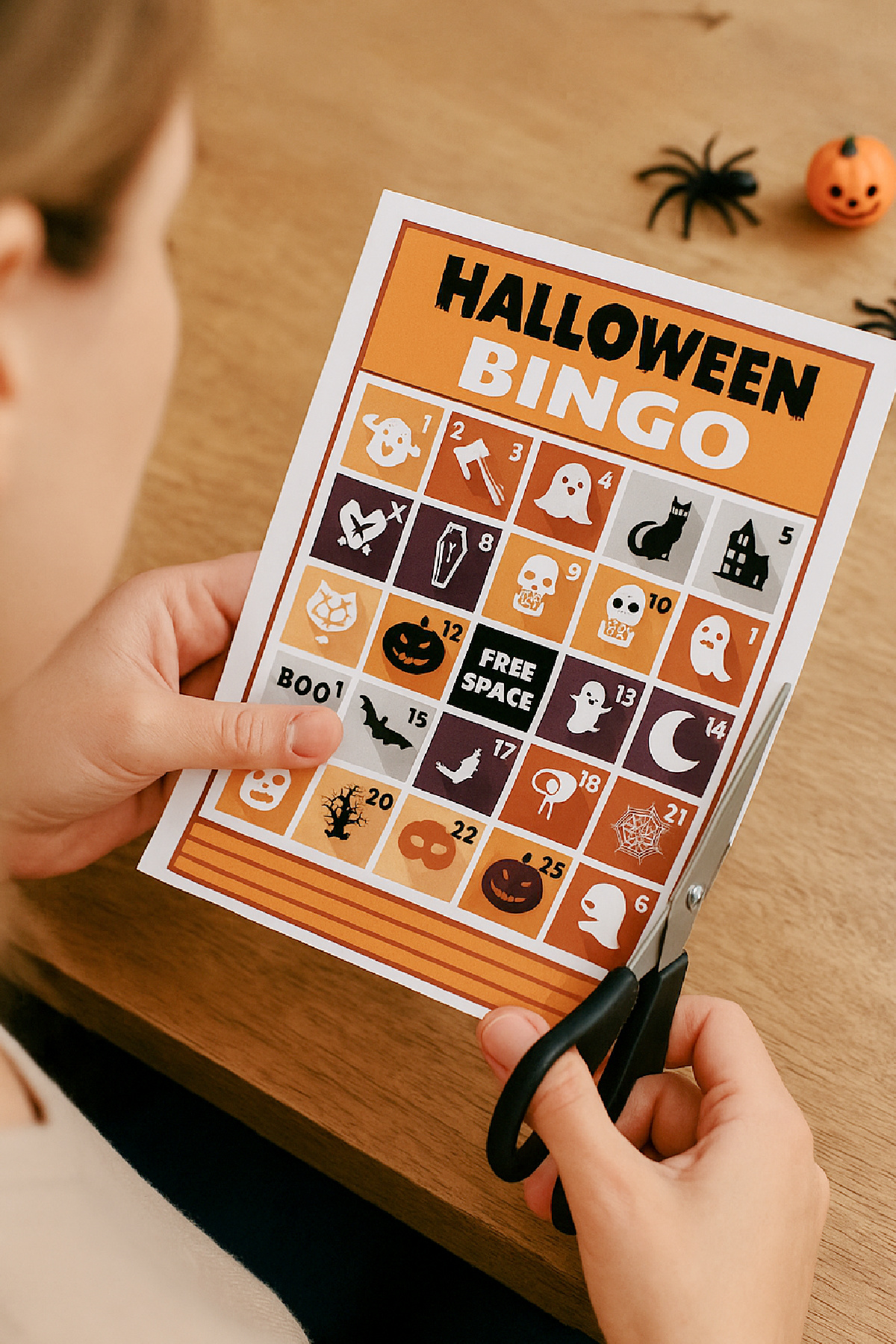 How to Assemble this FREE Printable Halloween Bingo 