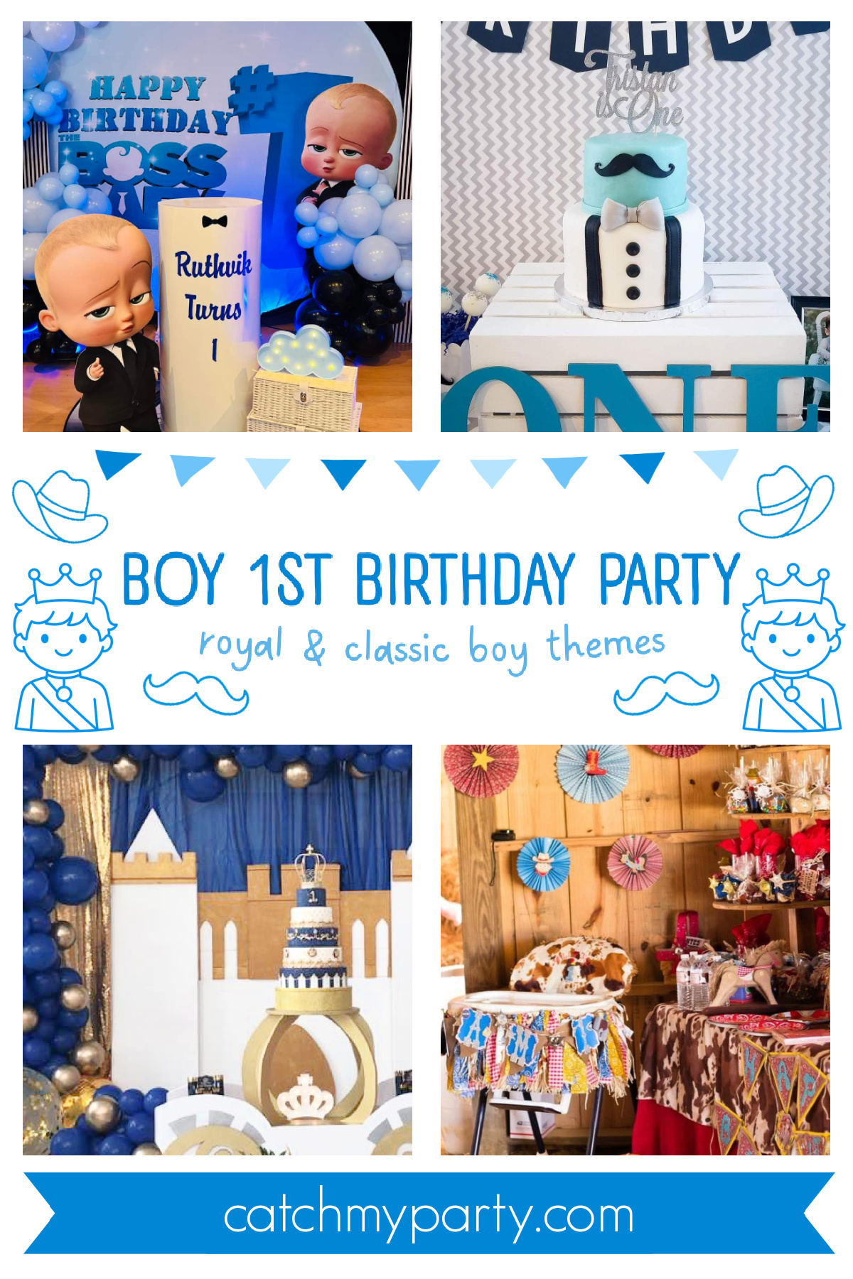 Popular Boy 1st Birthday Party - Royal & Classic Boy Themes