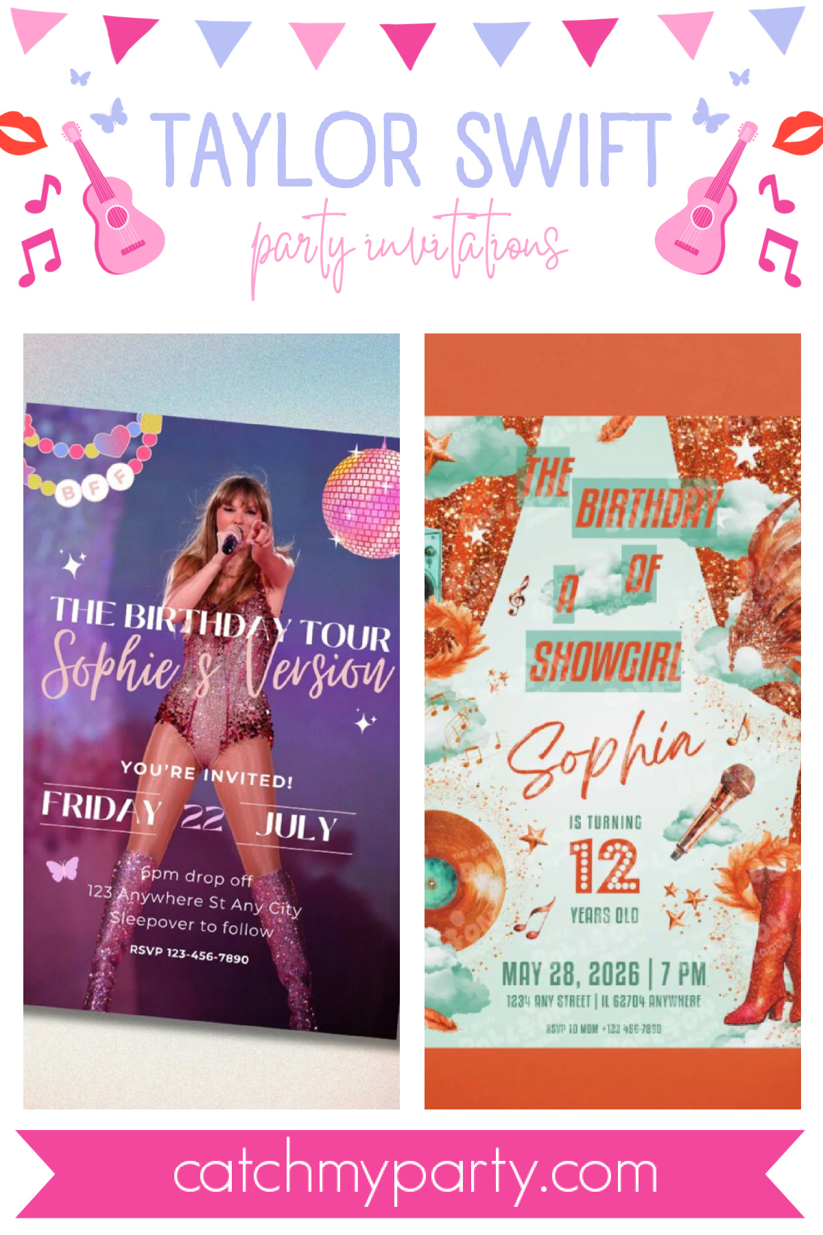 Taylor Swift Party Invitations