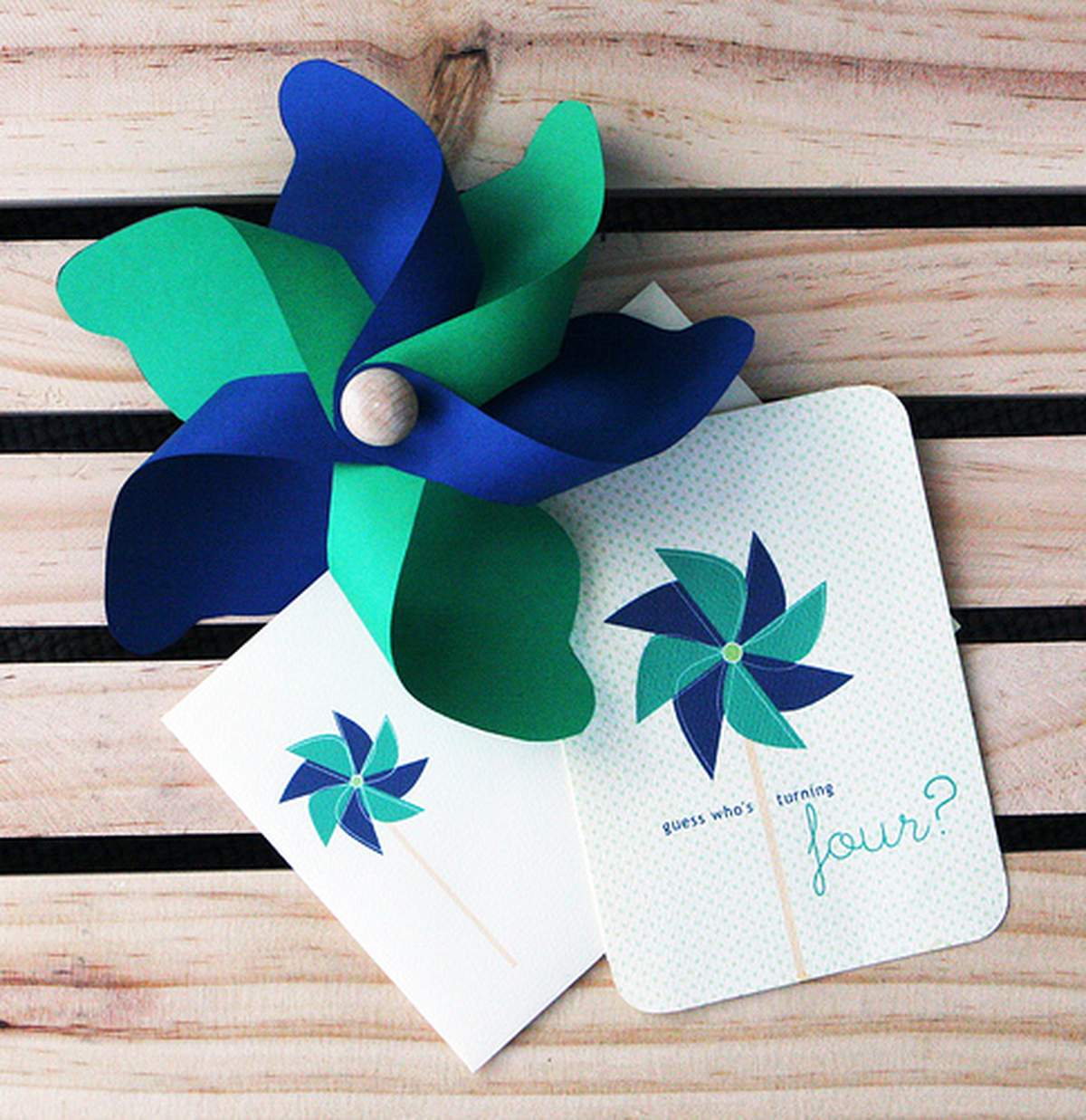 Preppy Pinwheel - Navy and Kelly Green Pinwheel Theme