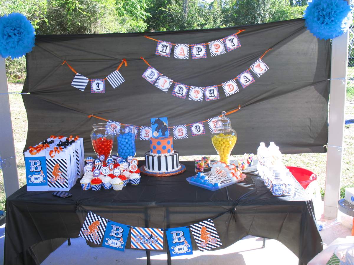 Treyson 1st birthday party - Circus du bebe