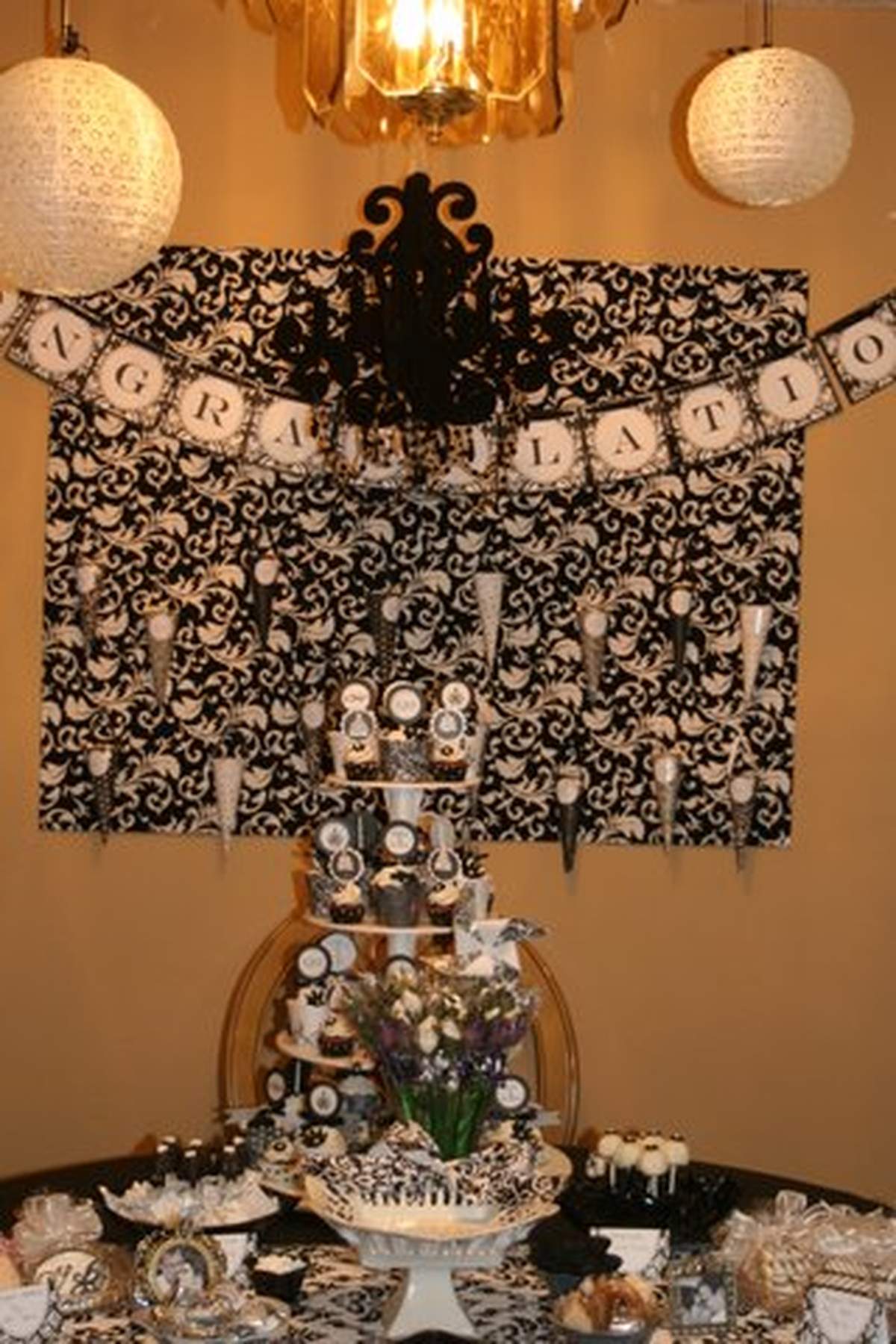 Kira's Bridal Shower - Black and White Damask