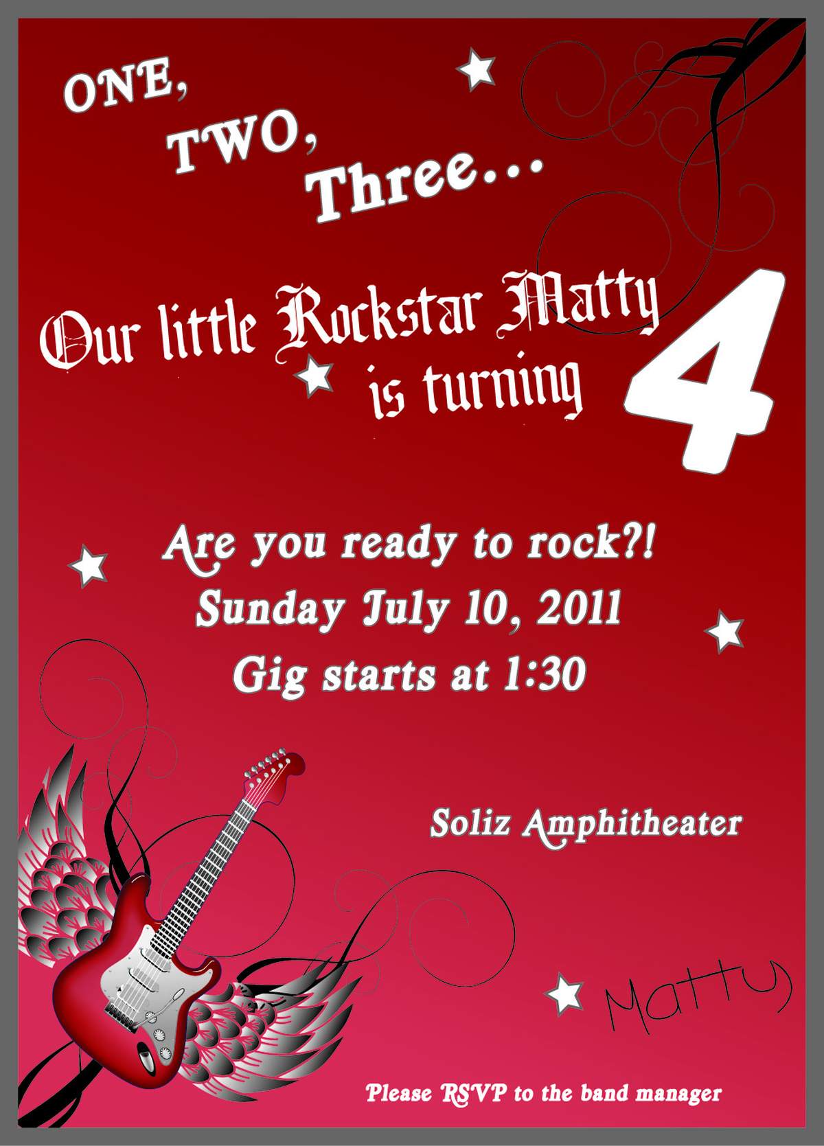 Matty's 4th Birthday - Redcarpet Rockstar Party