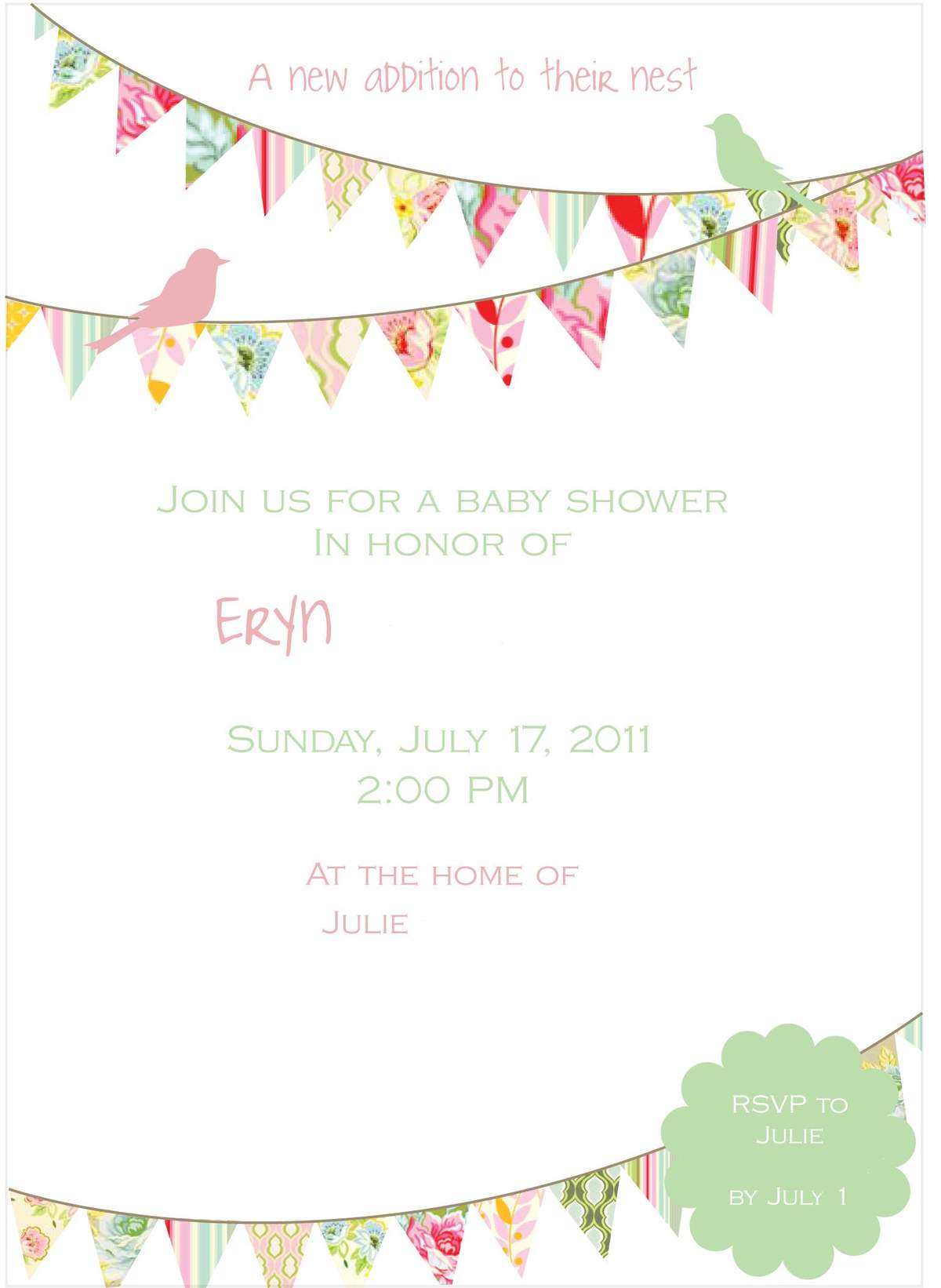 Eryn's Baby Shower - Shabby Chic/Bird nature