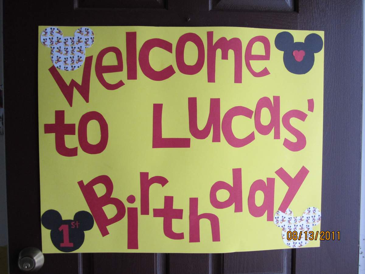 Lucas' 1st birthday celebration - Mickey Mouse