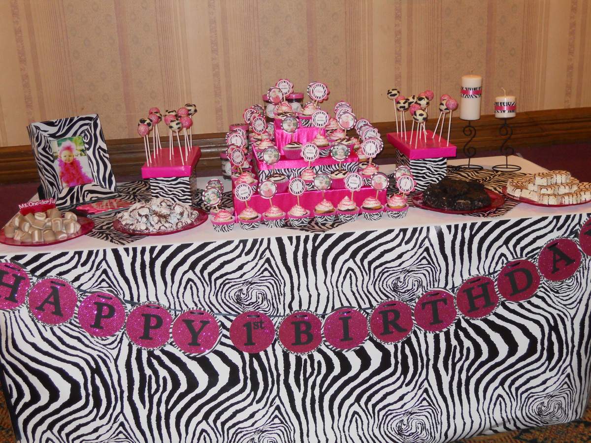 Zebra and hot pink Birthday Party Ideas Photo 11 of 21 Catch My Party