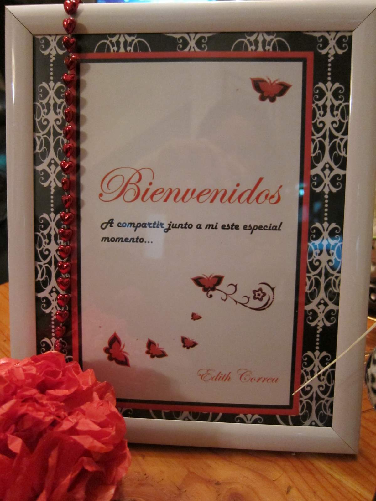 Edith's birthday party - Black & Red Damask