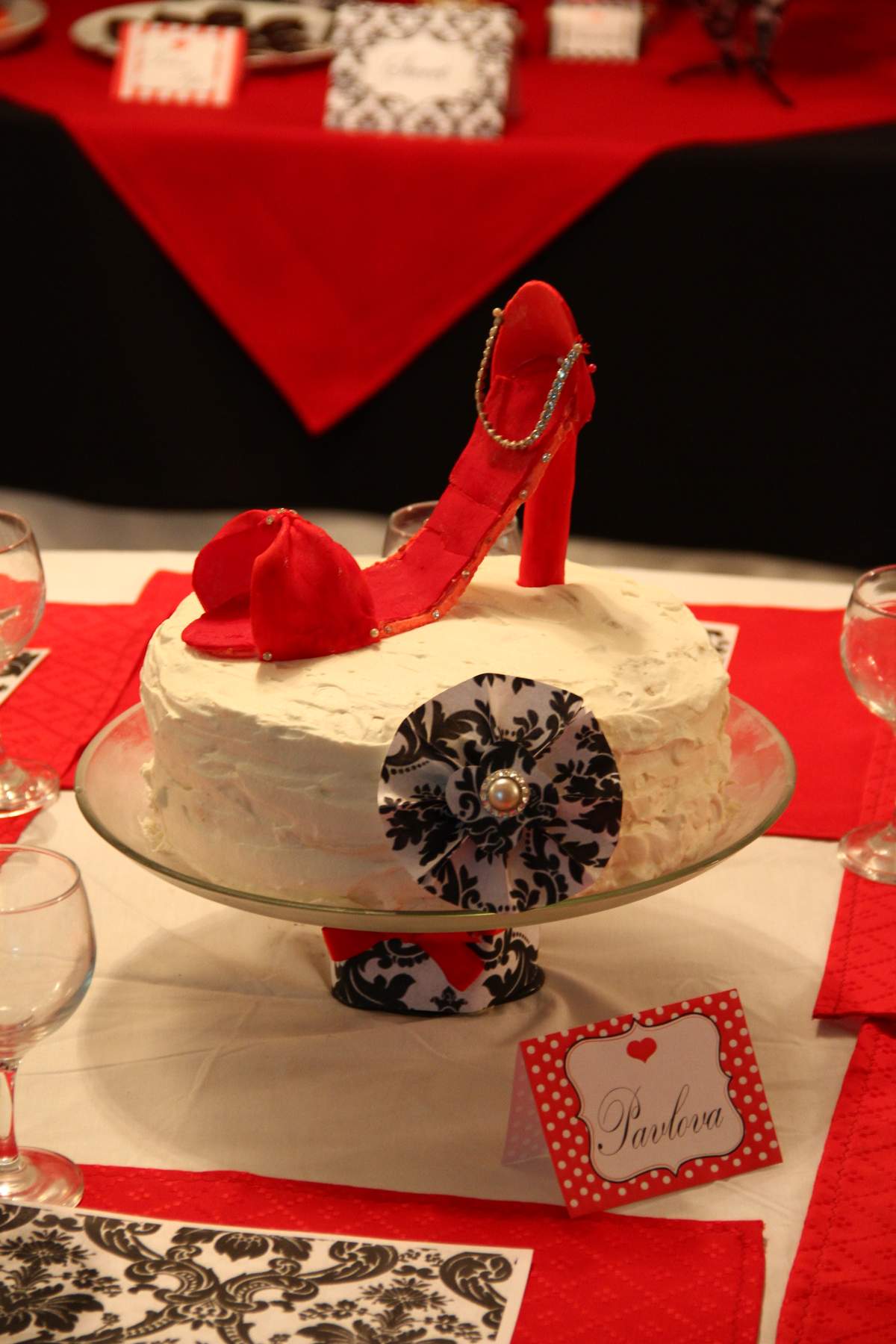 Black & Red Damask Birthday Party Ideas Photo 5 of 30 Catch My Party