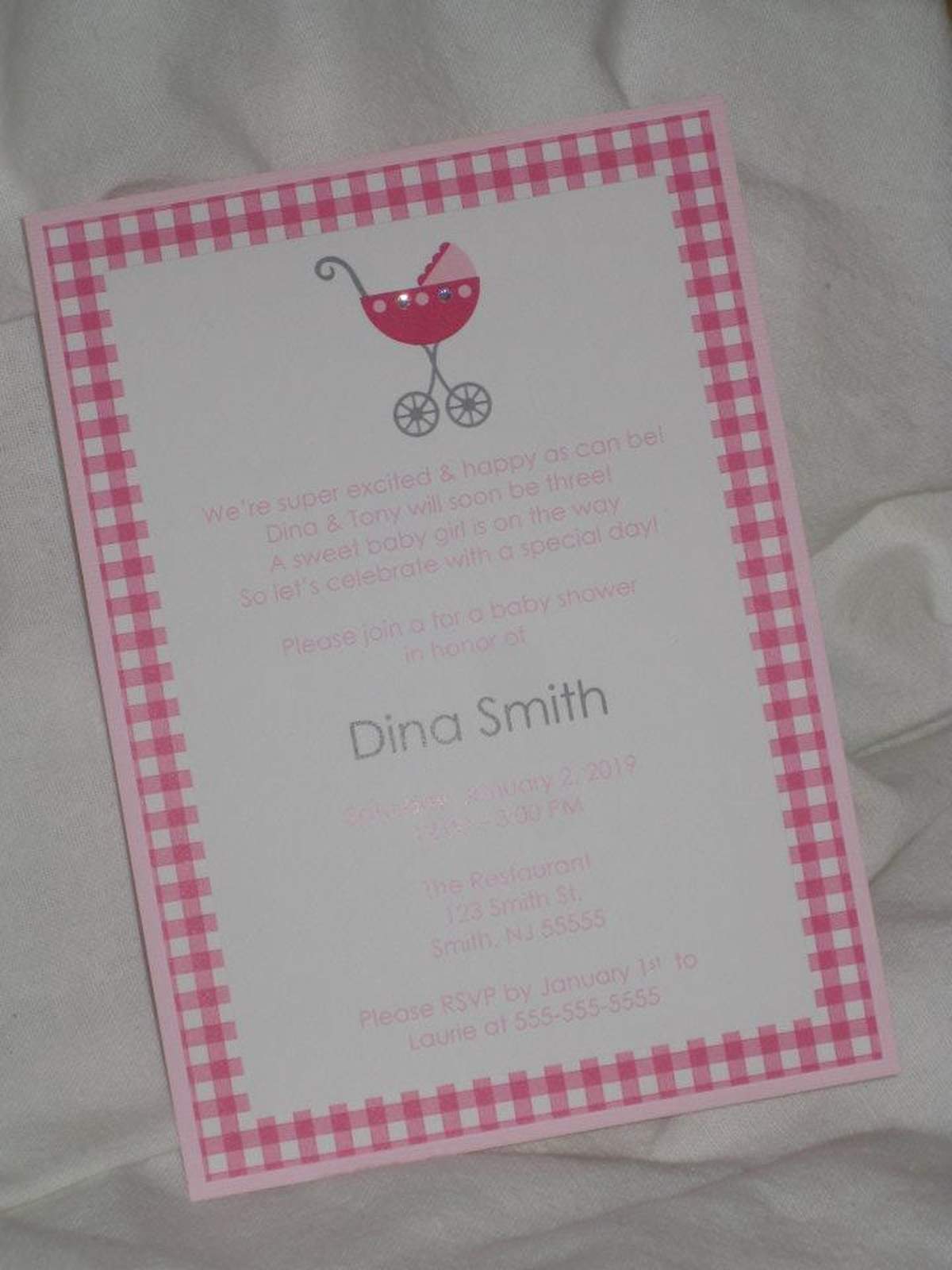 The Pink Baby Carriage - pink and grey baby carriage