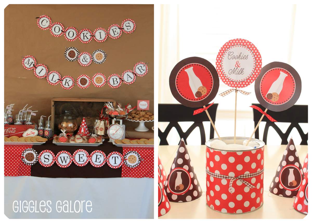 Cookies & Milk Birthday Party Ideas Photo 12 of 17 Catch My Party