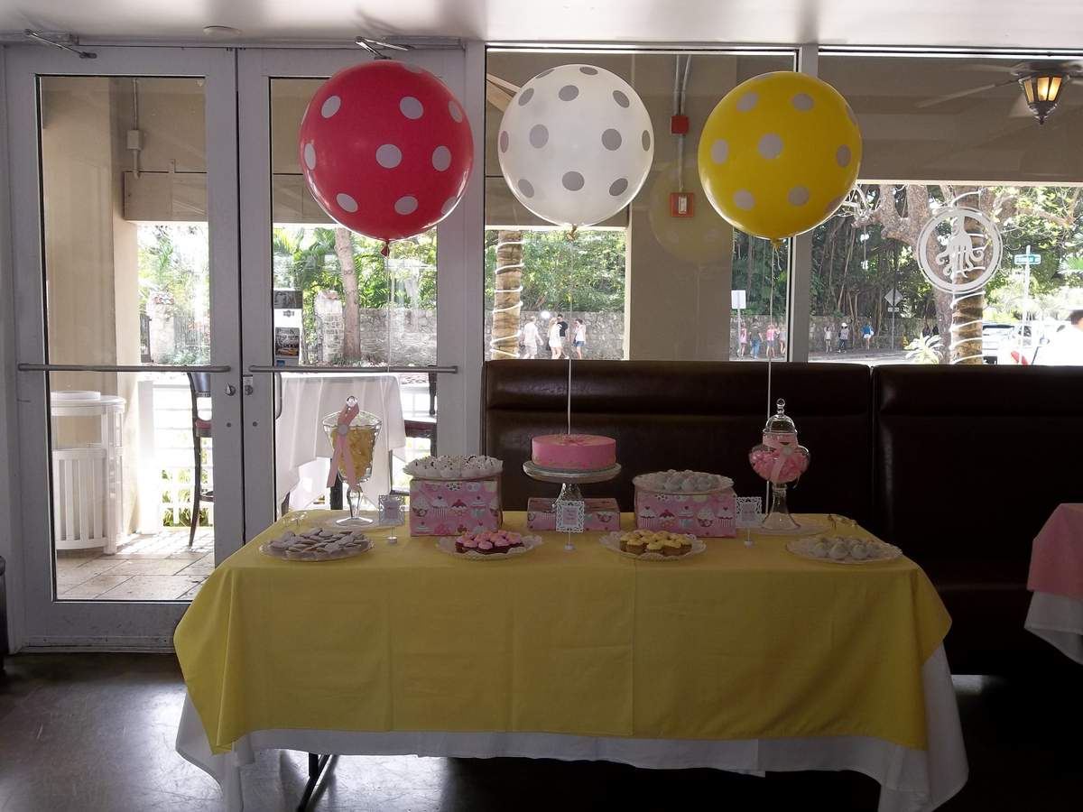 Sienna's Baptism Reception - Pink, yellow, owls