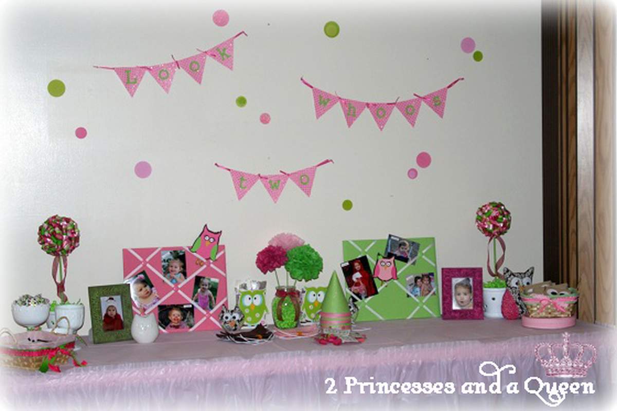 Sophie's 2nd Birthday - Owls/pink & green