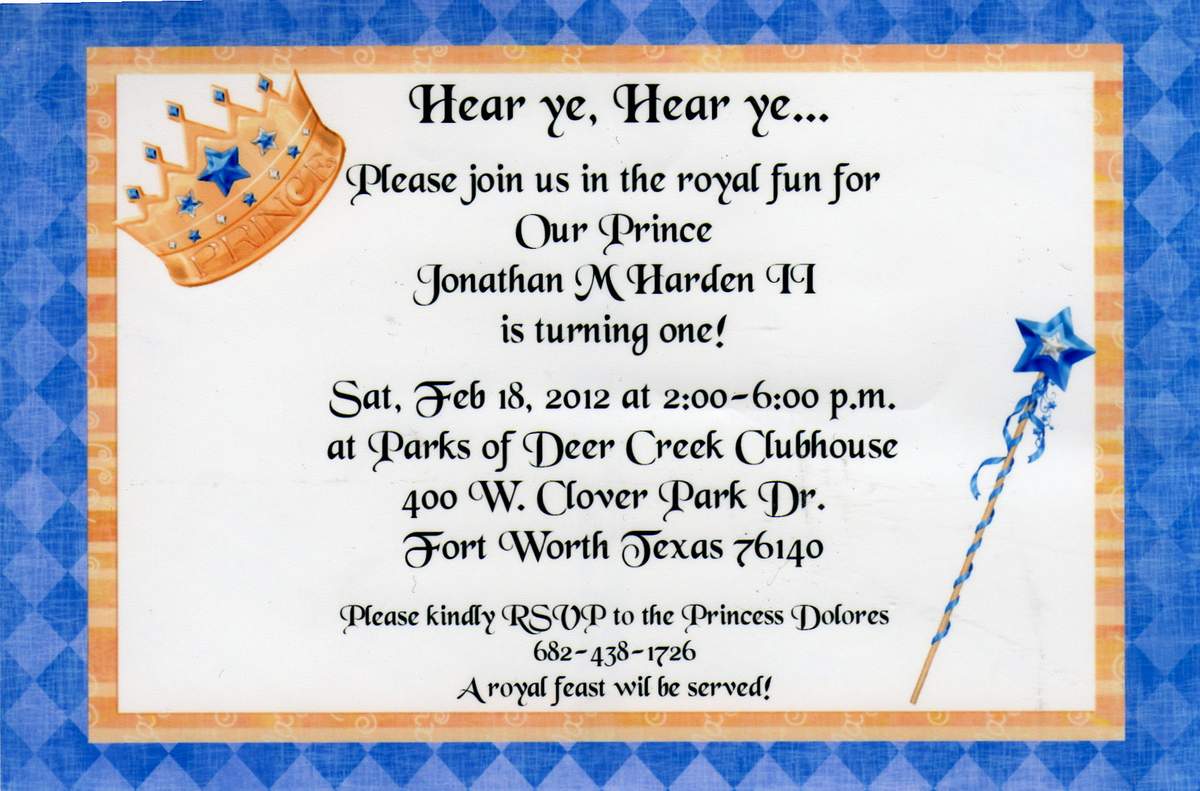 Prince Jonathan's 1st Birthday - Prince theme