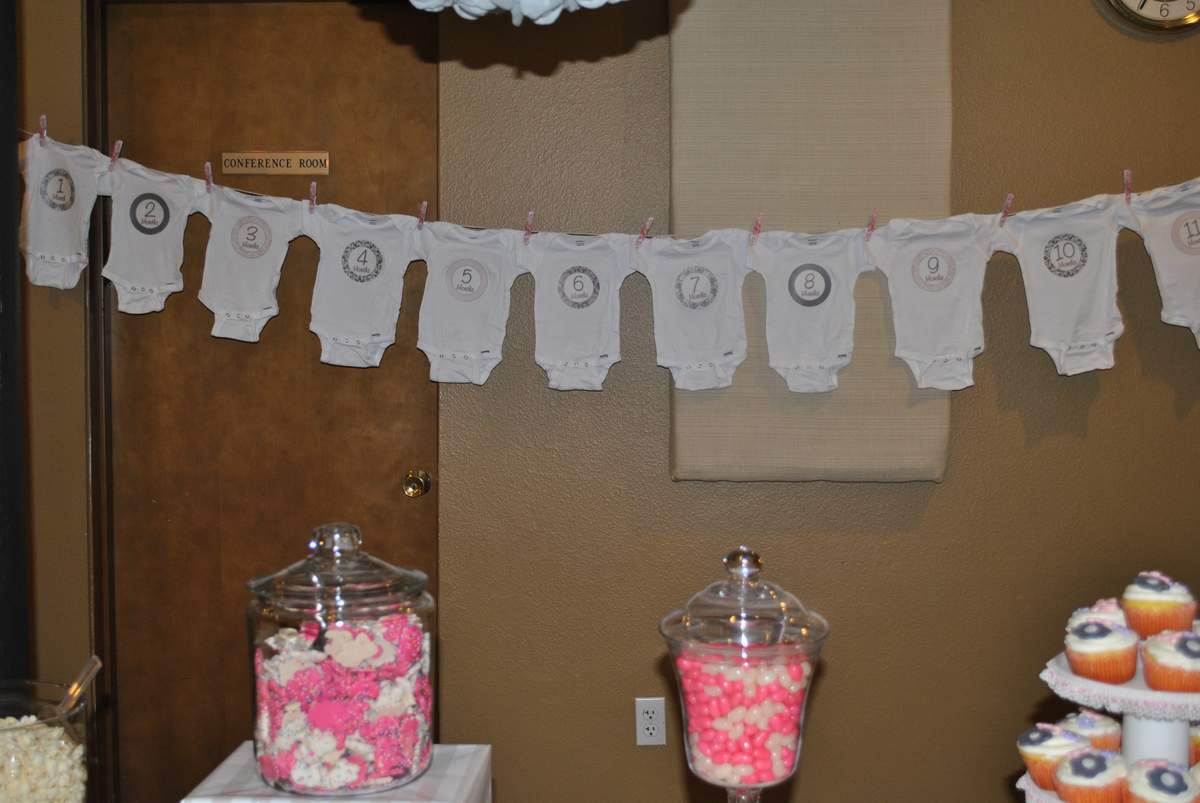 Pink and Gray Baby Shower Party Ideas Photo 6 of 29 Catch My Party