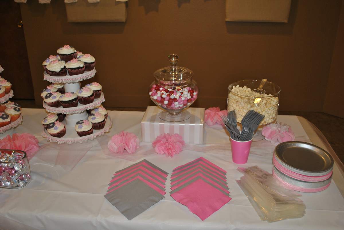Pink and Gray Baby Shower Party Ideas Photo 6 of 29 Catch My Party