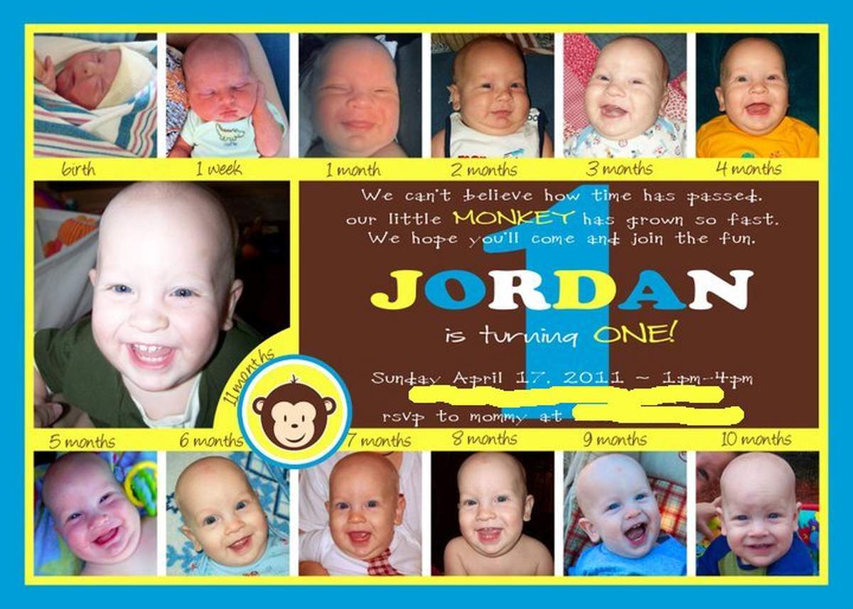Jordan's aka Monkey 1st Birthday - Blue & Yellow Monkey