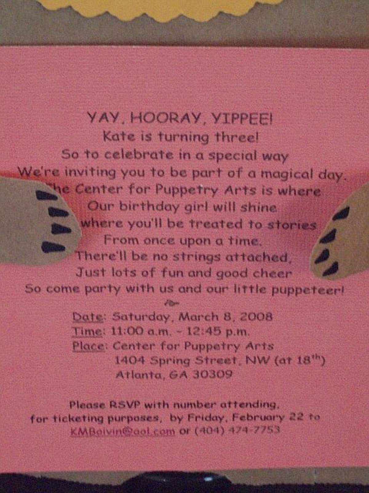 Kate's Puppet Party - Puppet Theater Birthday 