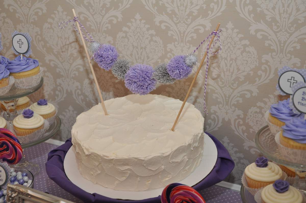 Lavender and Gray Baptism Party Ideas Photo 7 of 61 Catch My Party