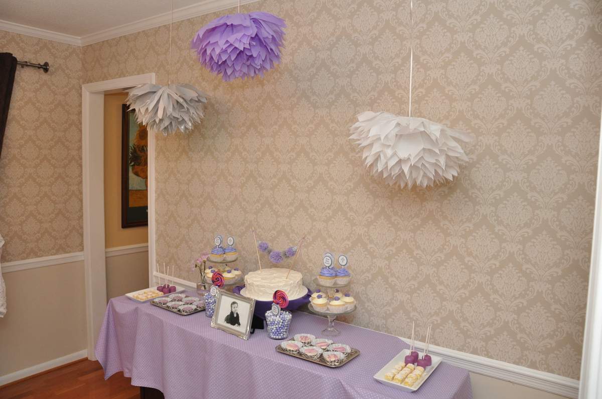 Lavender and Gray Baptism Party Ideas Photo 7 of 61 Catch My Party